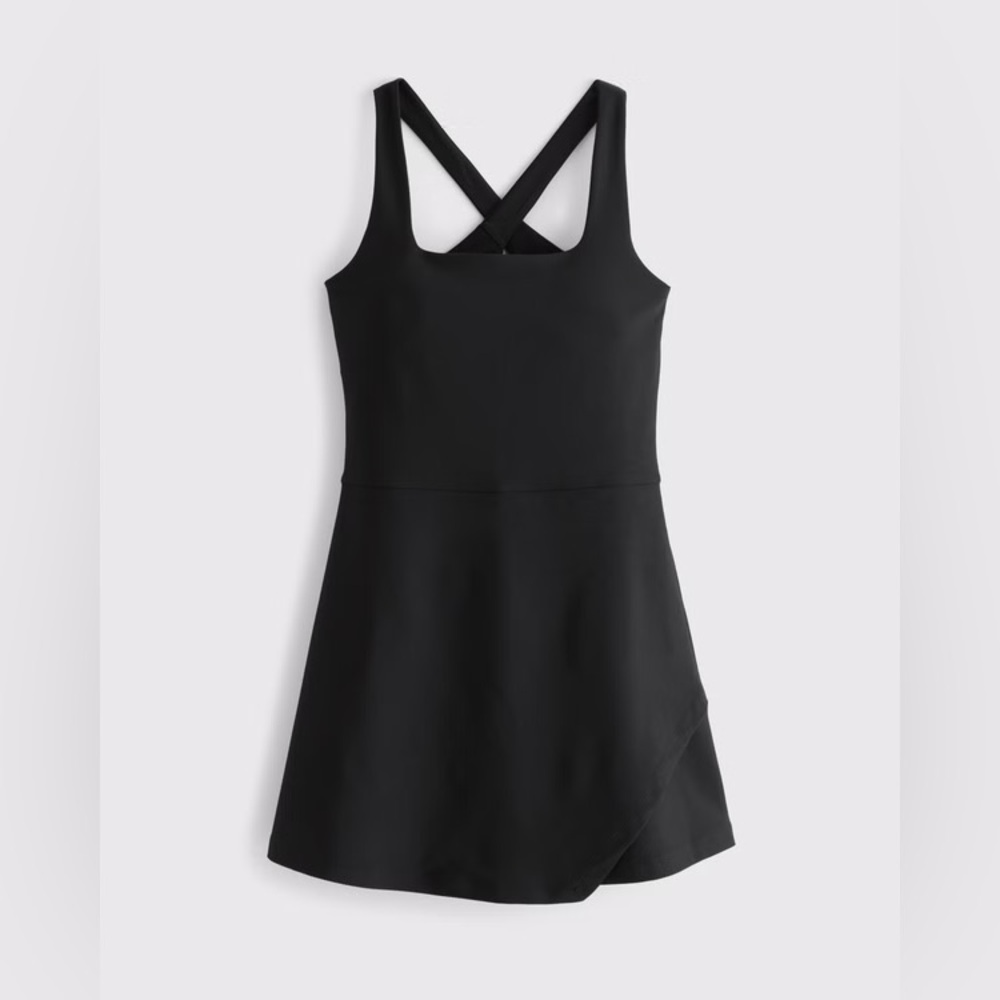 Abercrombie Black YPB sculptLUX Cross-Back Athleisure Shorts Dress XXL